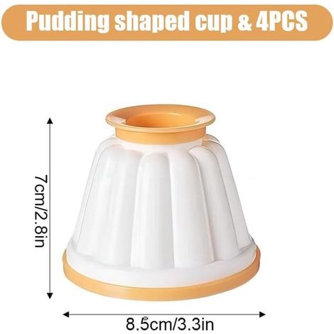 4-teiliges Puddingform-Set mit Deckel – Weiß – 85 x 85 x 70 mm – Küchenzubehör für die Dessertzubereitung (1/4)