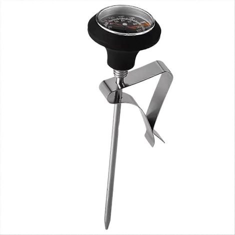 Thermomètre à mousse de lait, thermomètre à pointeur, thermomètre mécanique pour café filtre, outil de café, accessoires de cuisine, noir (1/5)