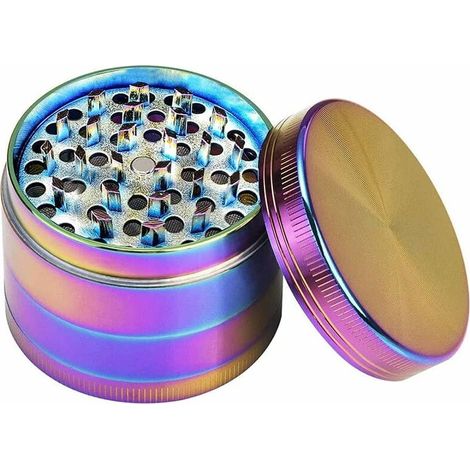 Herbes Herb Grinder Moulin,Alliage Zinc Moulin à épices,Arc-En-Ciel Grinder,Grinder Moulin,Herbes épices Grinder,pour Broyage Grattoirs à épices Collecte Pollen à Base Plantes (1/5)