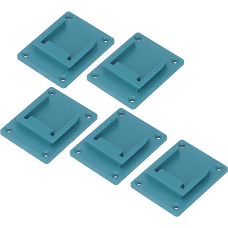 Lot de 5 supports de station d'accueil pour outils 18V lithium-ion, fixation murale atelier garage, ABS robuste bleu, vis incluses (1/5)