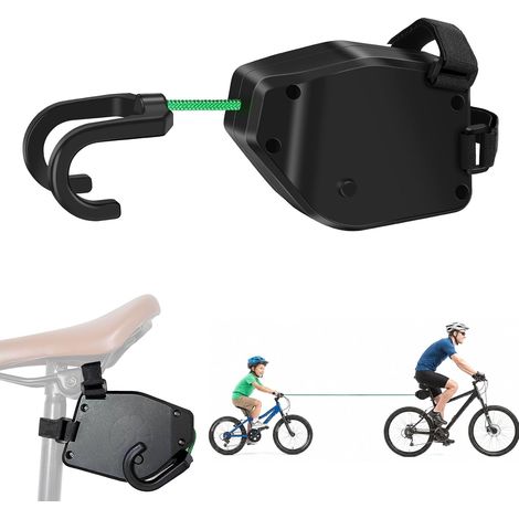 Corde de remorquage de vélo pour enfants - Corde de traction rétractable de 2,5 m - Charge maximale de 226 kg pour VTT et vélo - Barre de remorquage rétractable (1/5)