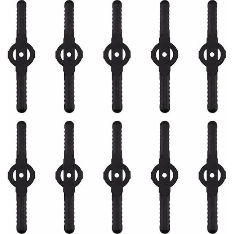 UlisemLame plastique coupe bordure, 10 pcs Lames En Plastique Cutter Remplacer Pour ensemble doutils de coupe-herbe sans fil, remplacement de lames de coupe de tondeuse à gazon en plastique(noir) (1/4)