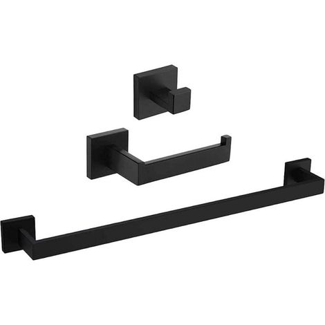 Bad-Accessoires-Set LUANDA Schwarz matt