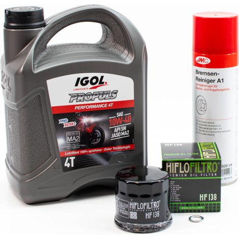 Kit Entretien Vidange Standard pour SUZUKI VZ 1500 INTRUDER de 1998 à 2016 - IGOL PROPULS PERFORMANCE 10W40 4L