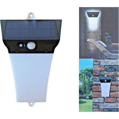 TrAdE Shop Traesio - Lampada Faro Luce Ricaricabile Faretto Esterno Energia Solare Sensore Movimento - (1/5)