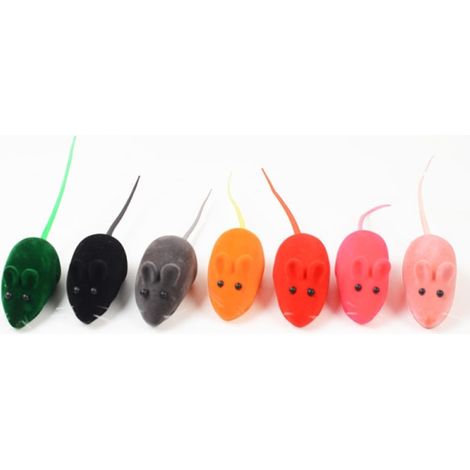 Quietschendes Plüschmaus-Katzenspielzeug, 10 verschiedene Farben, interaktives Spielvergnügen für Kätzchen und Welpen, quietschende Geräusche, Katzenspaß, verspieltes Accessoire für Kleintiere (1/5)