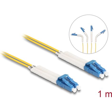 Delock Cable de fibra Ã³ptica LC Duplex a LC Duplex monomodo OS2 en Ã¡ngulo 1 m