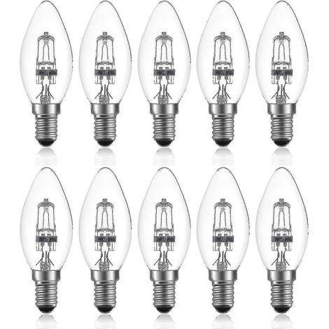 Ampoule halogène dimmable E14 C35 42 W, 220-240 V CA, blanc chaud 2700 K, culot E14 transparent, type bougie (10 unités) fg2025031701351 (1/4)