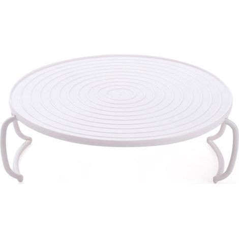 Plateau de cuisson au four multifonctionnel blanc rond avec poignée pour micro-ondes et cuisine (1/4)