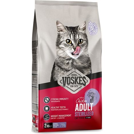 Trockenfutter für kastrierte/sterilisierte Katzen mit Hühnerfutter für Tiere, 2 kg (1/2)