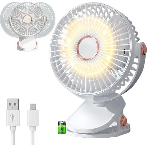 Ventilateur de bureau USB, petit ventilateur de table, blanc (1/5)