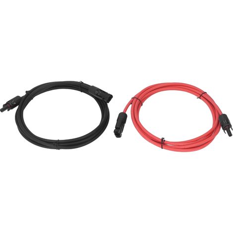 2-teiliges 10AWG-Solarverlängerungskabel mit weiblichen/männlichen Steckverbindern, für den Außenbereich, rot und schwarz, 6 Meter (1/5)