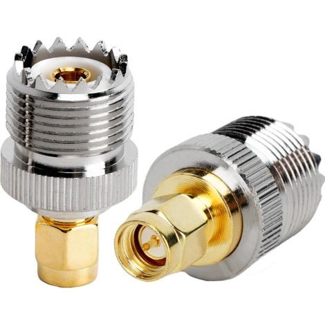 Adaptateur Coaxial SMA Mâle vers UHF Femelle SO-239 Pour SDR, Radios Portables, Radio Amateur/CB, Etc, 2 Pièces (1/5)