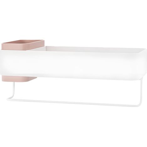 Etagère Salle De Bain - Fixation Adhésive Sans Perçage - 33 x 13 x 14,4 cm - Pour Articles De Toilette Et Serviettes - 1 Pièce (1/5)
