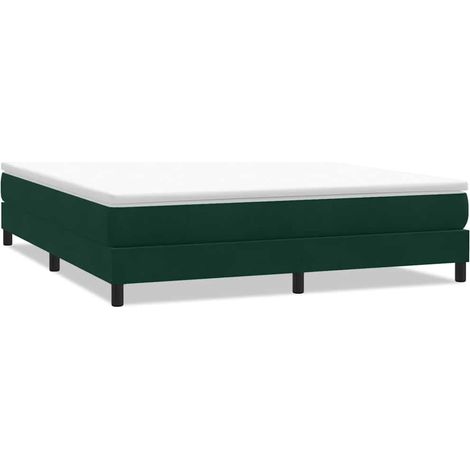 Maison Exclusive - Postel Box Spring bez matrace tmavě zelená 180x220 cm samet (1/5)
