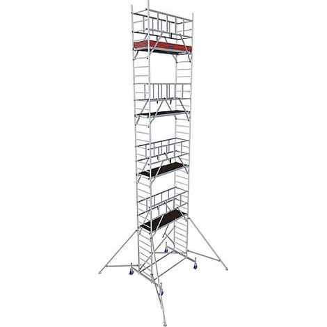 Échafaudage pliant en aluminium MONTO ProTec, hauteur de travail env. 10,30 m
