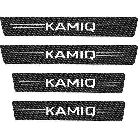 (4 pièces Kamiq) Protections de seuil de porte en fibre de carbone pour Skoda Kamiq 2018,2019-2021 (1/3)
