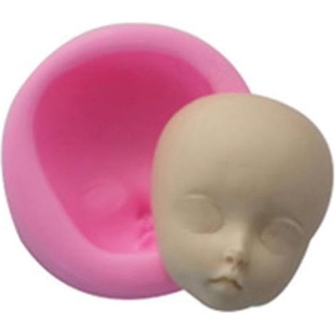 Moule en silicone pour visage 3D, argile, visages de poupées Moule à savon fait main DIY pour fondant, chocolat, gomme, accessoires de décoration de gâteaux DIY (1/5)