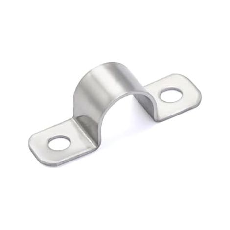 CSPARKV 20 Piece Cable Clips 2 Holes Fixing for Tube 304 Stainless Steel Cable Clip Mini Size Electric Cable Fixing for Fixing Wires Ø 10 mm