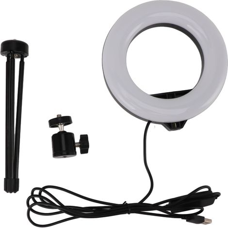 Anneau lumineux LED pour Selfie, 3 couleurs, 10 luminosités, remplissage de bureau avec trépied, pour diffusion en direct, maquillage, USB 5V