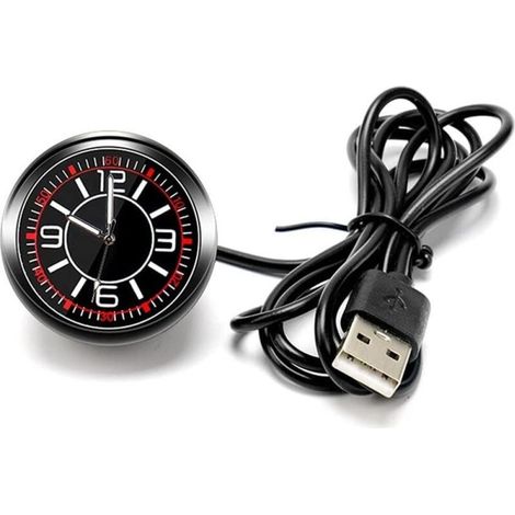 Luminous Electronic Quartz Clock Car Decoration Ornament Mini Car Interior Decoration Clock,USB Plug (1/5)