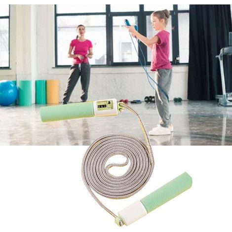 BelleRise - Corde à sauter compteur – Réglable 2,8 m – Adulte/enfant – pour école et fitness (1/4)