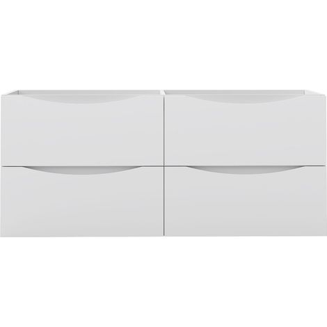 Badmöbel Unterschrank Badschrank Waschbeckenunterschrank 120cm Mattweiß TYP2 (1/5)