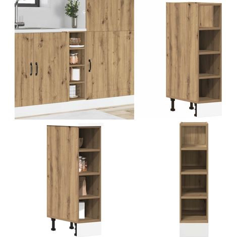 Armario bajo "Riga" Roble Artesano 20x44,5x81,5 cm Madera de ingeniería - Armario cocina - Almacenamiento cocina