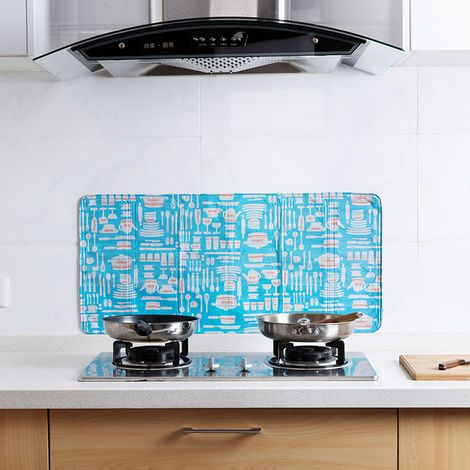 Pare-éclaboussures de cuisine pliable à 3 faces, résistant à l'huile, en feuille d'aluminium, protection pour cuisinière à gaz (1/5)
