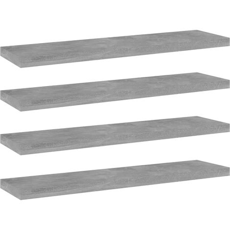 Bücherregal-Bretter 4 Stk. Betongrau 40x10x1,5 cm Holzwerkstoff