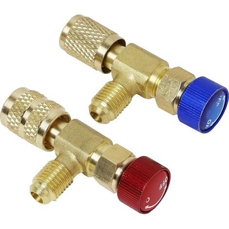 soupapes de sécurité pour remplissage de froid - Raccord rapide R410A R22 - Valve de sécurité en laiton - Raccord rapide - Adaptateur de climatisation pour remplissage de réfrigérant (1/5)