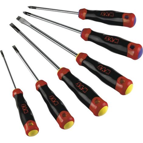 JEU DE 6 TOURNEVIS S1 FENTE POZIDRIV SAM OUTILLAGE - TJ2 (1/4)