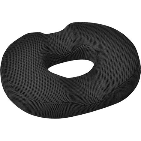 Oreiller de Beignet Coussin hémorroïde Coussin en Mousse à mémoire de Forme pour Grossesse, Coccyx, plaies de lit, Dos, sciatique, 18 Pouces Noir, Style de maille
