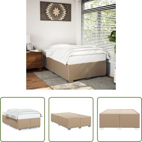 Kunstleder Bett - Bettgestell ohne Matratze Cappuccino-Braun 120x190cm Kunstleder (1/5)