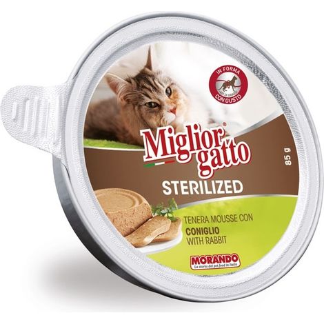 MIGLIOR GATTO STERILIZED 85 GR VASCHETTA DI MOUSSE AL CONIGLIO (1/2)