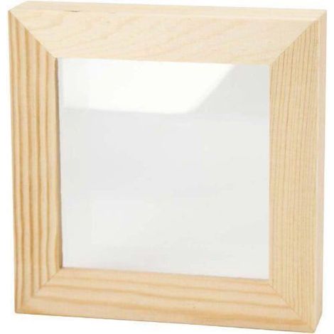 Cadre 3D - Creativ - 12,3x12,3 cm - Vitre double - Bois traité