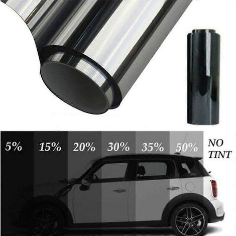 Film teinté pour vitres de voiture 5/25/50 % VLT, autocollant pare-soleil pour chambres et bureaux, protection UV, rouleau de 150 x 20 cm (1/5)