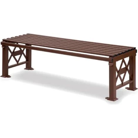 Panca Deimos dritta curva Giochipark acciaio zincato verniciato cm 150x49x47h - Corten - Dritto