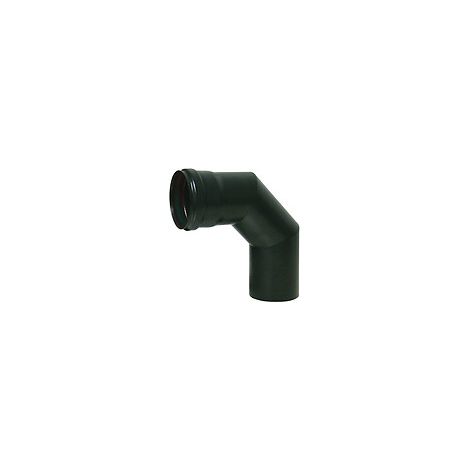 Gomito curva per stufe pellet in acciaio Fe nero 90o 8 cm spessore 1,2 mm per uso interno (1/2)