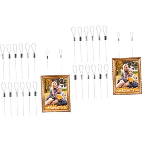 Uonlytech Lot de 24 fils suspension, cordon en nylon pour tableaux et (1/5)