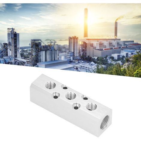 Bloc de distribution d'air pneumatique, collecteur G1/2 entrée G1/4 sortie, diviseur 30x30mm SY30-02-3F (1/5)