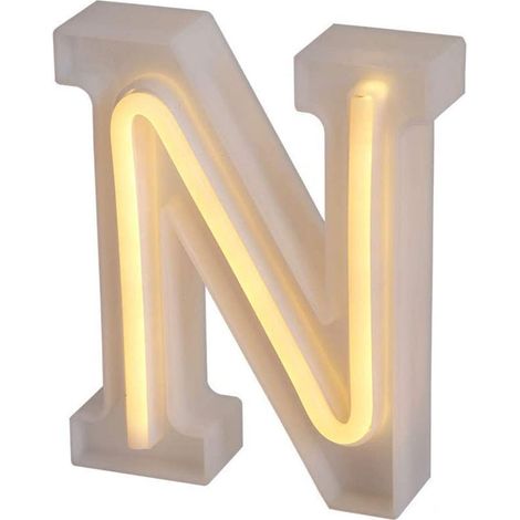 Lettere luminose neon a led luci alfabeto N luminoso per decorazione casa compleanni nozze festa bar eventi luce calda (1/5)
