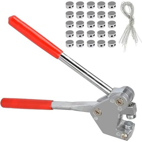 VURAHOME - Tenailles Pinces détanchéité Set, Set de pinces à sceller Kit, Pince à Plomber avec 20 Plombs Diamètre 10mm et 20 Fils à Plomb 17cm, pince à plomb en acier, Pince à sceller de sécurité (1/5)