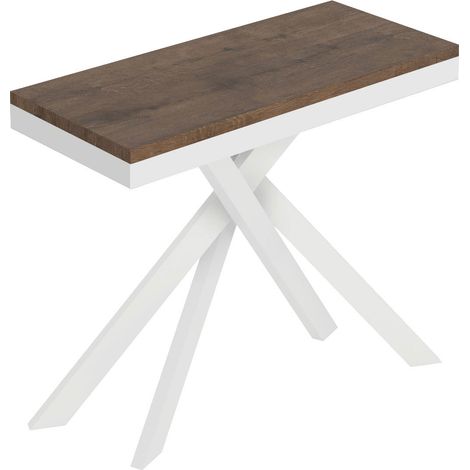 Console Extensible 90X40/300 Cm Saki Evolution Noyer Structure Blanc (1/5)