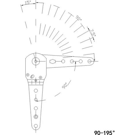 (90-195 degrés - 2 pièces) 2 charnières à cliquet de support 100 kg, charnières de levage réglables pour meubles (lit, canapé, appui-tête), pièces de rechange (1/5)