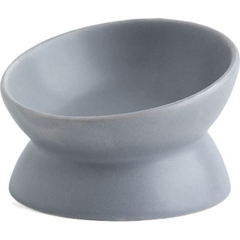 Gamelle en céramique pour animaux de compagnie avec ouverture oblique et protection des cervicales, adaptée aux chiens et aux chats (1/4)