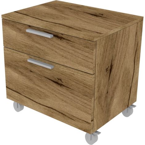 Cassettiera 2 cassetti - Design moderno e funzionale - Quercia
