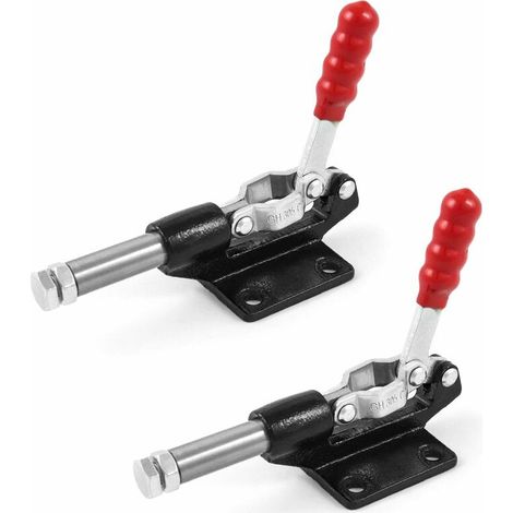 Set of 2 toggle clamps, quick-release horizontal lever clamp, holding capacity of 227 kg