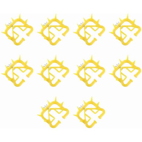 Lot de 10 épines nasales pour vaches, en plastique épais, empêchant les veaux de téter le lait lors du sevrage, pour l'élevage. Couleur : jaune. (1/5)