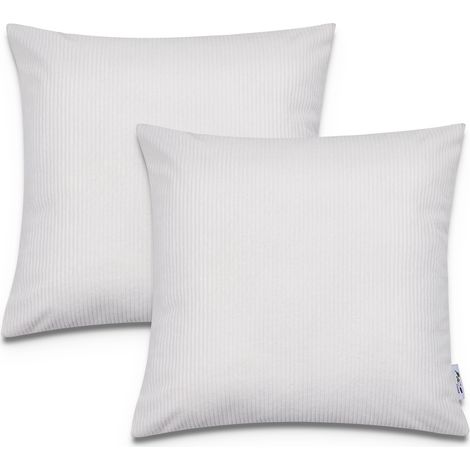 Paco Home Dekorative Kissenbezüge Kordsamt Kissenhülle Set Kissen Sofa Deko Zierkissen Weiß 2, 2pcs-Set